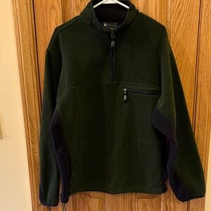 American Eagle Outfitters Dark Green and Black Performance Fleece Pullover
